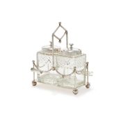 A SILVER PICKLE JAR STAND
