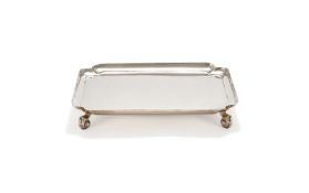 A SILVER SHAPED SQUARE TRAY