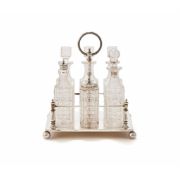 A VICTORIAN SILVER RECTANGULAR CRUET STAND