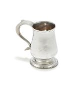 A GEORGE II SILVER BALUSTER TANKARD