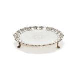 A GEORGE II SILVER SHAPED CIRCULAR WAITER