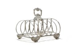 A GEORGE IV SILVER SIX DIVISION TOAST RACK