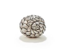 PATRICK MAVROS, A SILVER MODEL OF A ROLLED PANGOLIN