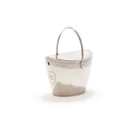 A GEORGE III SILVER DOUBLE SIDED OVAL TEA CADDY