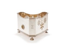 A GEORGE III SILVER TRIANGULAR STAND