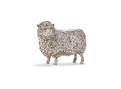 A SILVER MODEL OF A SHEEP