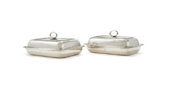 A PAIR OF SILVER ENTREE DISHES