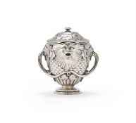 A VICTORIAN SILVER SUGAR BOX AND COVER