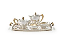 Y A SILVER FIVE PIECE TEA SET