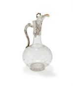 A VICTORIAN PARCEL GILT SILVER MOUNTED CLARET JUG