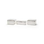 THREE SILVER MOUNTED TABLE BOXES