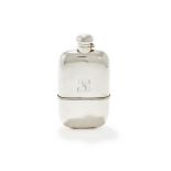 A VICTORIAN SILVER SPIRIT FLASK