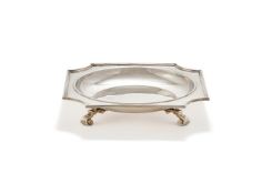 A SILVER SHAPED SQUARE DISH