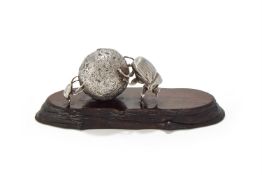PATRICK MAVROS, A SILVER MODEL OF TWO DUNG BEETLES