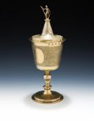 A COMMONWEALTH SILVER GILT STANDING CUP AND COVER