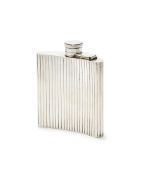 A FRENCH SILVER HIP FLASK