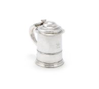 A GEORGE I SILVER TANKARD