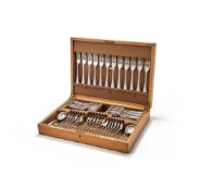 A MATCHED SILVER OLD ENGLISH PATTERN TABLE SERVICE