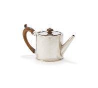 A GEORGE III DRUM SHAPED TEAPOT