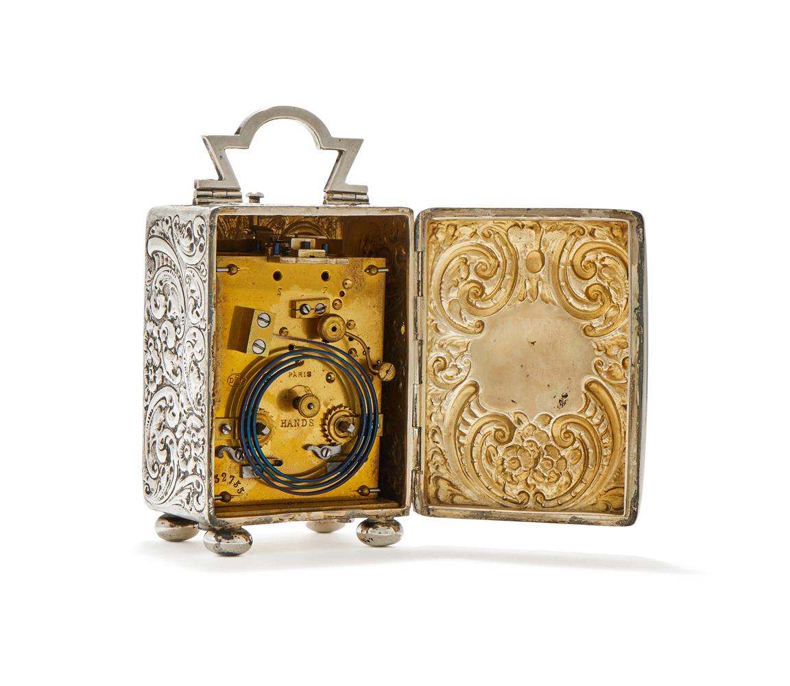 A VICTORIAN SILVER CASED TRAVELLING TIMEPIECE - Image 2 of 2