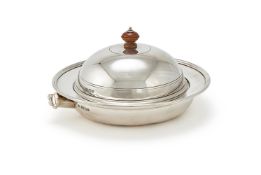 A SILVER WARMING DISH