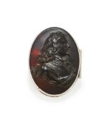 Y A PRESSED TORTOISESHELL AND SILVER MOUNTED SNUFF BOX