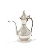A LATE 19TH CENTURY OTTOMAN TURKISH SILVER COFFEE POT