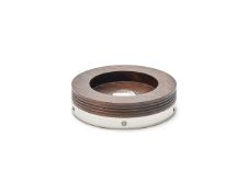 DAVID LINLEY, A SILVER MOUNTED WOODEN BOTTLE COASTER