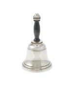AN ELECTRO-PLATED HAND BELL COCKTAIL SHAKER