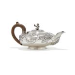 A GEORGE IV SILVER TEAPOT
