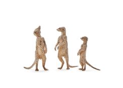 THREE SILVER MEERKATS