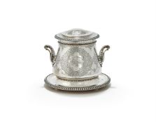 A VICTORIAN SILVER BISCUIT BARREL