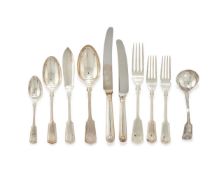 A SILVER FIDDLE, SHELL AND THREAD PATTERN TABLE SERVICE