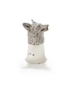 A SILVER FOX HEAD STIRRUP CUP