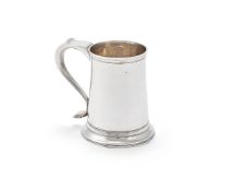 A GEORGE III SILVER TAPERING TANKARD