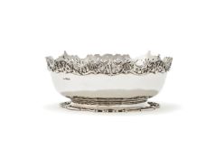 A SILVER SHAPED CIRCULAR BOWL