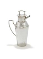 A SILVER COCKTAIL SHAKER