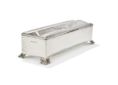 AN EDWARDIAN SILVER GLOVE BOX