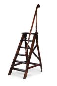 Y A FLIGHT OF REGENCY ROSEWOOD LIBRARY STEPS, CIRCA 1815