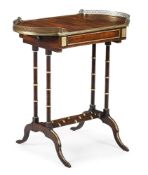 Y A REGENCY KINGWOOD AND PARCEL GILT TABLE, IN THE MANNER OF JOHN MCLEAN, CIRCA 1815