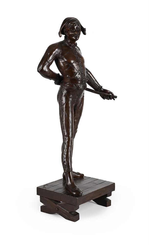 ALFRED PIERRE RICHARD (1844-1884), A LARGE BRONZE FIGURE 'THE HARLEQUIN', LATE 19TH CENTURY - Image 2 of 6