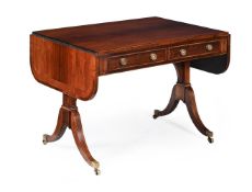 Y A GEORGE III ROSEWOOD AND PARTRIDGEWOOD CROSSBANDED SOFA TABLE, ATTRIBUTED TO GILLOWS, CIRCA 1800