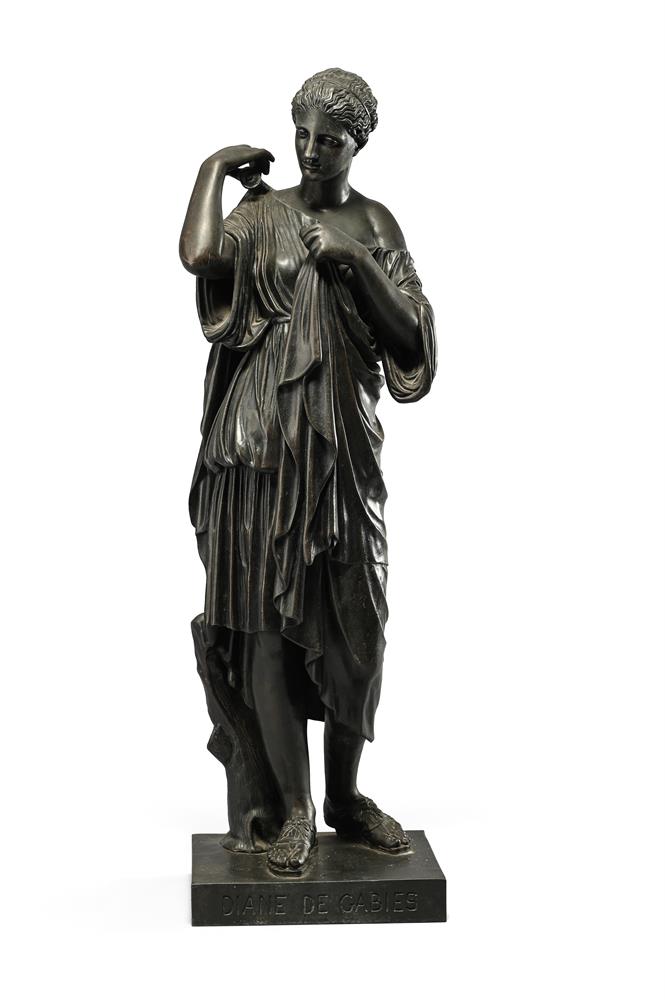 AFTER THE ANTIQUE, A LARGE BRONZE OF FIGURE OF DIANA OF GABII, MID TO LATE 19TH CENTURY
