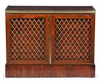 Y A REGENCY ROSEWOOD AND GILT BRASS MOUNTED LIBRARY OR COLLECTOR'S CABINET, ATTRIBUTED TO GILLOWS