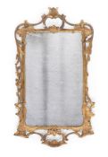 A GEORGE III CARVED GILTWOOD MIRROR, LATE 18TH CENTURY