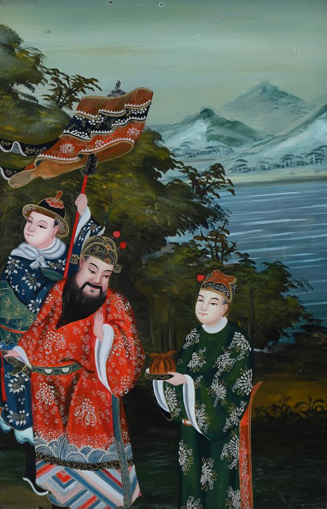 Y A CHINESE EXPORT REVERSE GLASS PAINTING, EARLY 20TH CENTURY - Image 2 of 3