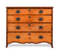 Y A GEORGE III SATINWOOD AND ROSEWOOD CROSSBANDED DRESSING CHEST OF DRAWERS, CIRCA 1790