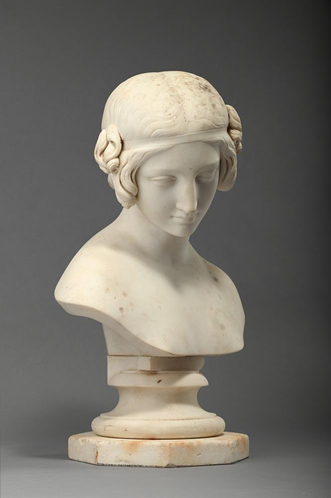 RICHARD JAMES WYATT (1795-1850), A WHITE MARBLE BUST OF A YOUNG NYMPH, CIRCA 1830-1850 - Image 5 of 8