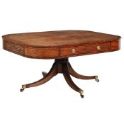 A REGENCY MAHOGANY AND LEATHER INSET LIBRARY TABLE, CIRCA 1815