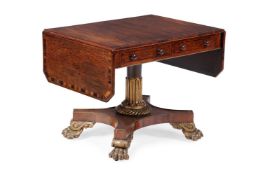 Y A REGENCY ROSEWOOD AND CALAMANDER CROSSBANDED SOFA TABLE, ATTRIBUTED TO T & G SEDDON